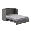 Pemberly Row Set of 2 Murphy Full Bed Chest with Mattress & Side Table in Gray