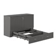 Pemberly Row Set of 2 Queen Murphy Bed Chest with Mattress & End Table in Gray