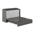 Pemberly Row Set of 2 Queen Murphy Bed Chest with Mattress & End Table in Gray