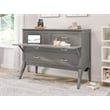 Pemberly Row Set of 2 Full Size Murphy Bed Desk with Mattress & End Table - Gray