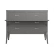 Pemberly Row Set of 2 Full Size Murphy Bed Desk with Mattress & End Table - Gray