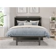 Pemberly Row Set of 2 Full Size Murphy Bed Desk with Mattress & End Table - Gray