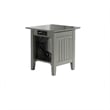Pemberly Row Set of 2 Full Size Murphy Bed Desk with Mattress & End Table - Gray