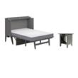 Pemberly Row Set of 2 Full Size Murphy Bed Desk with Mattress & End Table - Gray