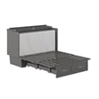 Pemberly Row Set of 2 Gray Full Size Murphy Bed Chest with Mattress & End Table