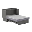 Pemberly Row Set of 2 Gray Full Size Murphy Bed Chest with Mattress & End Table