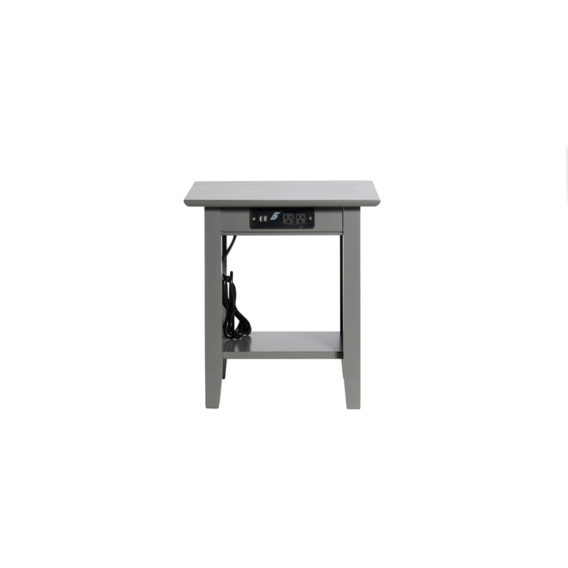 Pemberly Row Set of 2 Queen Murphy Bed Chest & End Table in Gray