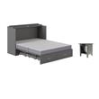 Pemberly Row Set of 2 Queen Murphy Bed Chest & End Table in Gray