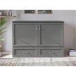 Pemberly Row Set of 2 Murphy Full Bed Chest with Mattress & End Table in Gray