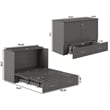 Pemberly Row Set of 2 Murphy Full Bed Chest with Mattress & End Table in Gray