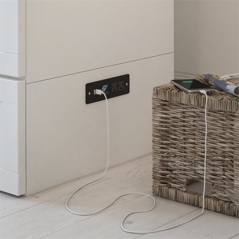 Pemberly Row Set of 2 Queen Murphy Bed Chest  & Side Table in White