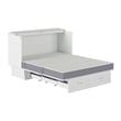 Pemberly Row Set of 2 Queen Murphy Bed Chest with Mattress & Side Table in White