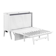 Pemberly Row Set of 2 White Full Size Murphy Bed Desk with Mattress & Side Table