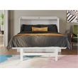 Pemberly Row Set of 2 White Full Size Murphy Bed Desk with Mattress & Side Table