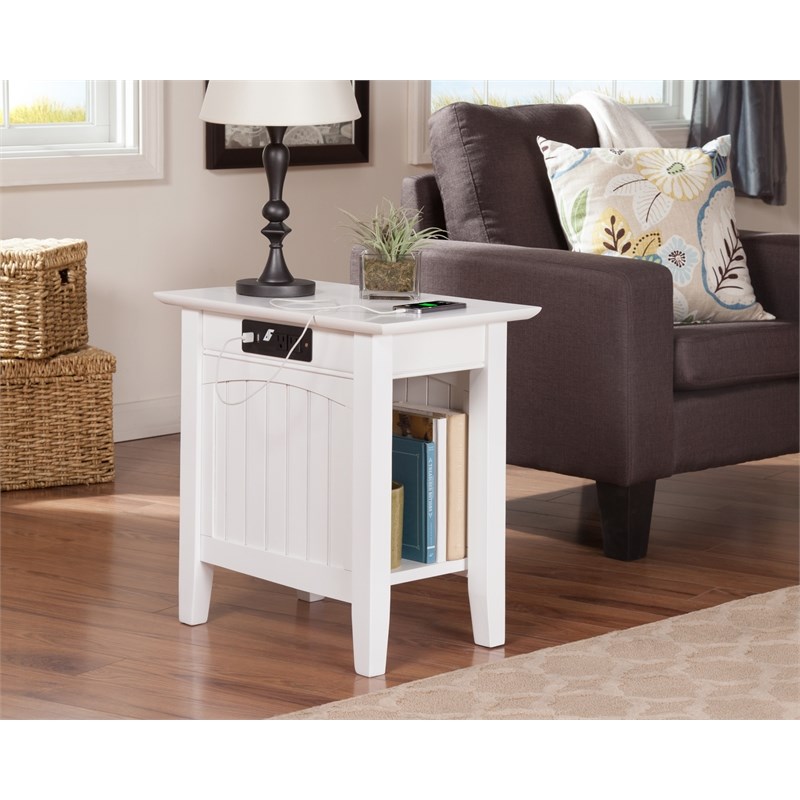 Pemberly Row Set of 2 Queen Murphy Bed Chest & Side Table in White