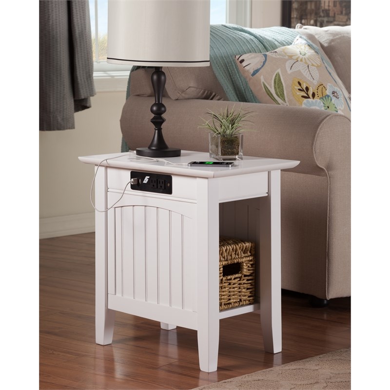 Pemberly Row Set of 2 Queen Murphy Bed Chest & Side Table in White