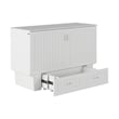 Pemberly Row Set of 2 Queen Murphy Bed Chest with Mattress & Side Table in White