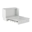 Pemberly Row Set of 2 Queen Murphy Bed Chest with Mattress & Side Table in White