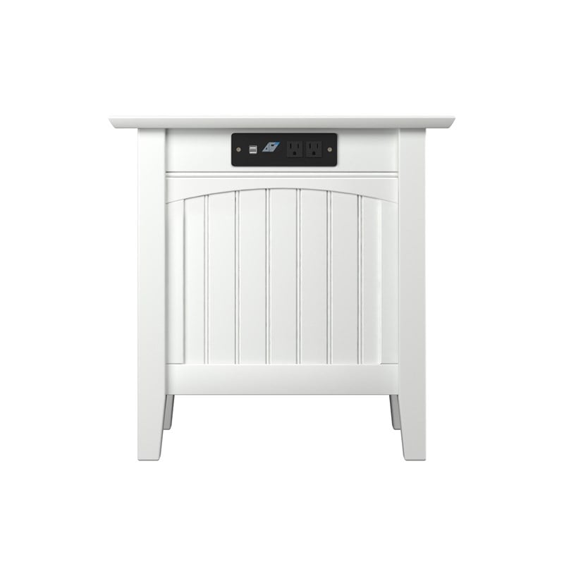 Pemberly Row Set of 2 Queen Murphy Bed Chest with Mattress & Side Table in White
