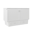 Pemberly Row Set of 2 Queen Murphy Bed Chest with Mattress & Side Table in White
