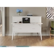 Pemberly Row Set of 2 White Full Size Murphy Bed Desk with Mattress & Side Table