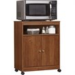 Pemberly Row Transitional Engineered Wood Microwave Cart in Bank Alder