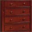 Pemberly Row Contemporary Solid Wood 5-Drawer Chest in Cherry