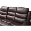 Pemberly Row Contemporary LED Faux Leather Reclining Sectional in Brown