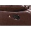 Pemberly Row Contemporary LED Faux Leather Reclining Sectional in Brown
