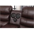Pemberly Row Contemporary LED Faux Leather Reclining Sectional in Brown