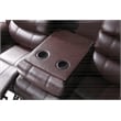 Pemberly Row Contemporary LED Faux Leather Reclining Sectional in Brown