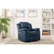 Pemberly Row Contemporary Navy Blue Faux Leather Glider Rocker Recliner