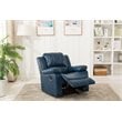 Pemberly Row Contemporary Navy Blue Faux Leather Glider Rocker Recliner