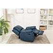 Pemberly Row Contemporary Navy Blue Faux Leather Glider Rocker Recliner
