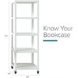 Pemberly Row 72-inch High Mobile 5-Shelf Metal Bookcase White