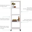 Pemberly Row 72-inch High Mobile 5-Shelf Metal Bookcase White