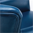 Pemberly Row Navy Blue Faux Leather Club Chair with Nail Head Trim