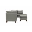 Pemberly Row 3 Piece Fabric Reversible Sectional Sofa Set with Ottoman in Gray