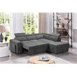Pemberly Row Light Gray Sleeper Sectional Sofa with Storage Ottoman and 2 Stools
