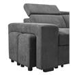 Pemberly Row Light Gray Sleeper Sectional Sofa with Storage Ottoman and 2 Stools