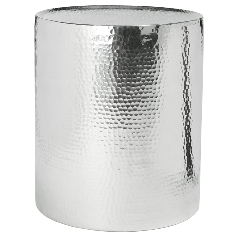 Pemberly Row Modern / Contemporary Aluminum Accent Table in Silver