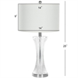 Pemberly Row Glass Table Lamp and White Linen Hard Shade (Set of 2)