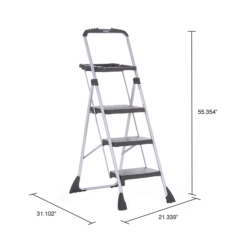 Pemberly Row Contemporary Three Step Max Steel Work Platform