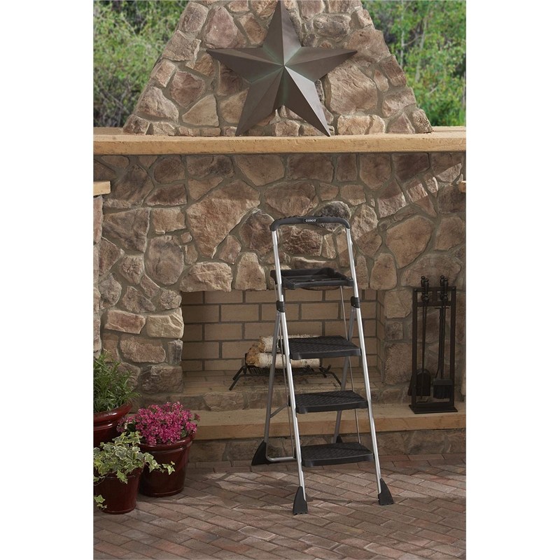 Pemberly Row Contemporary Three Step Max Steel Work Platform