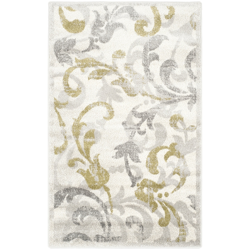 Pemberly Row Contemporary Ivory Indoor Outdoor Rug - 3' x 5'