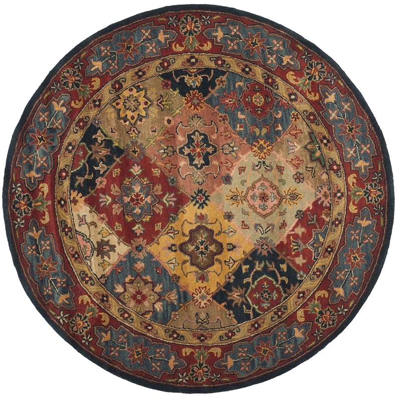 Pemberly Row Modern / Contemporary Red Traditional Rug - Round 8'