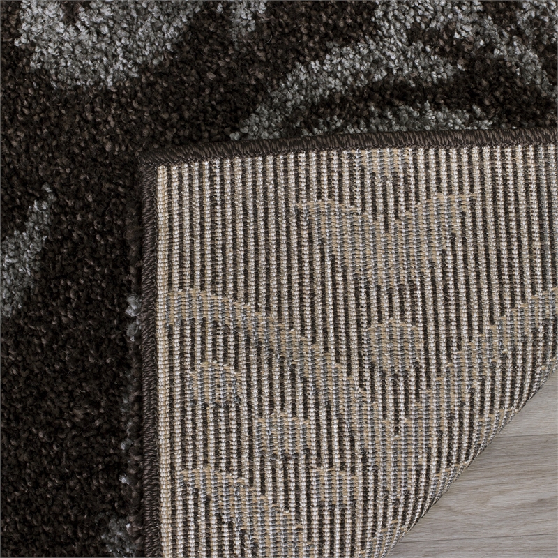 Pemberly Row Contemporary Dark Brown Shag Rug - Runner 2'3