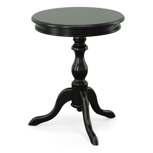 Pemberly Row Modern / Contemporary Pedestal Accent Table in Black