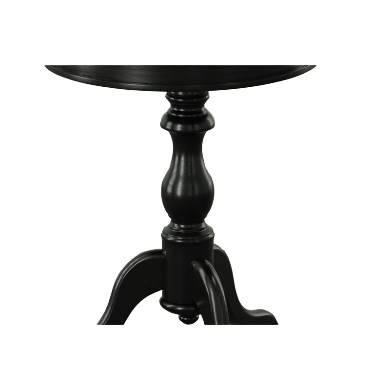 Pemberly Row Modern / Contemporary Pedestal Accent Table in Black