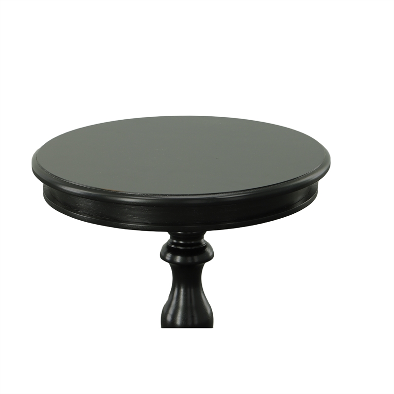 Pemberly Row Modern / Contemporary Pedestal Accent Table in Black